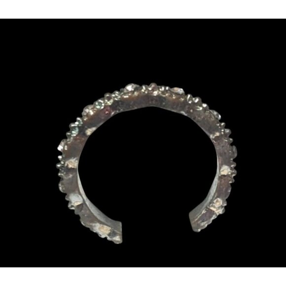 Whimsical Braided Silver Tone Rhinestone Ring Size 7 - Picture 11 of 15